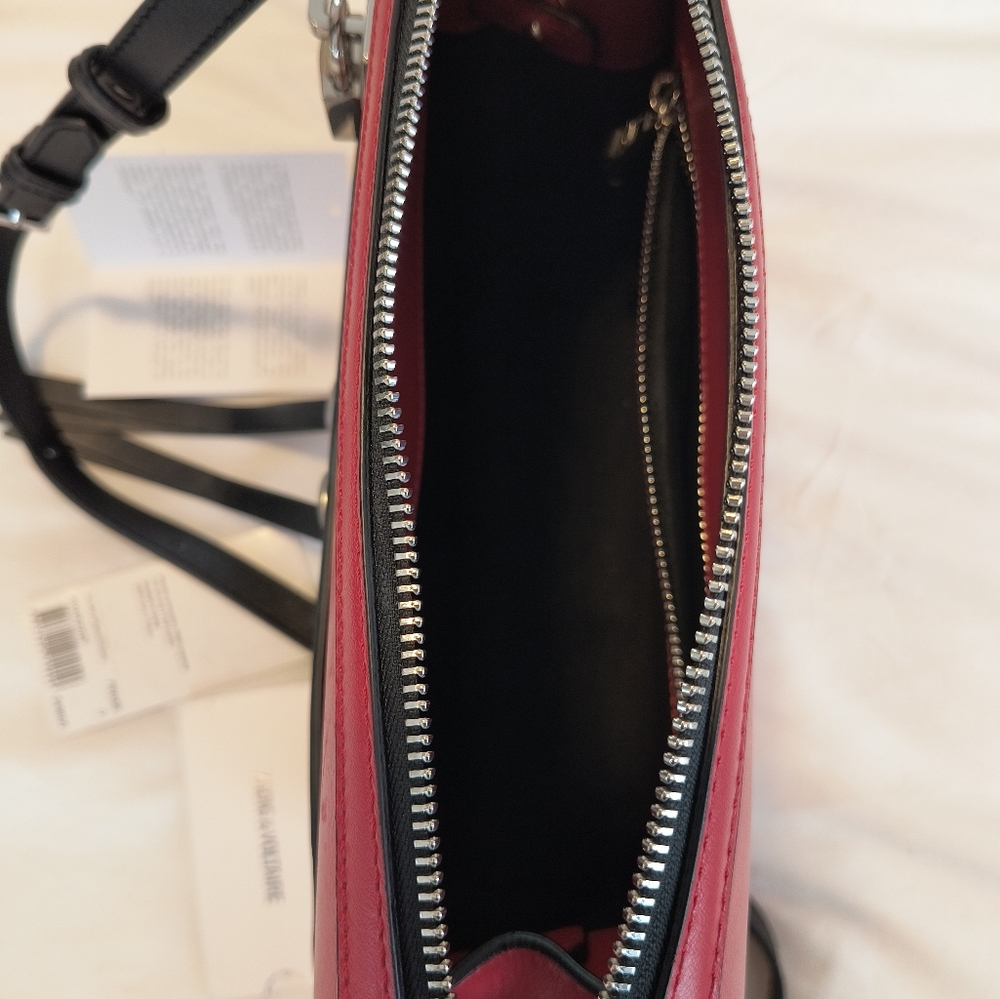 Zadig & Voltaire ❤️‍🔥 Red Calf Leather Crossbody Bag - Picture 9 of 16